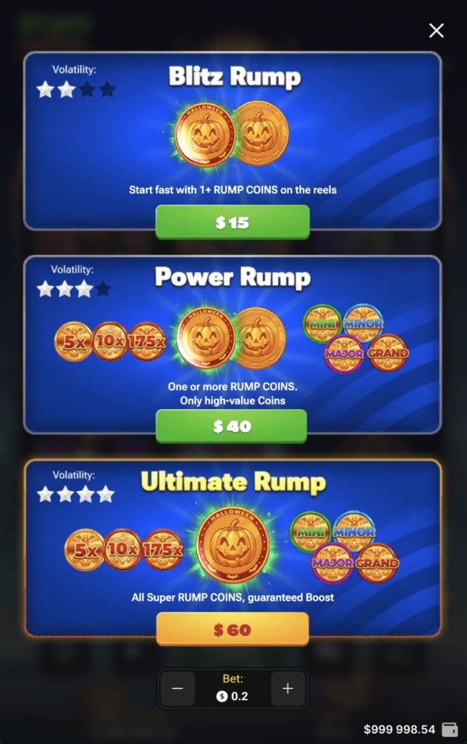 Tarjetas Buy Bonus de Rump & Halloween en móvil vertical