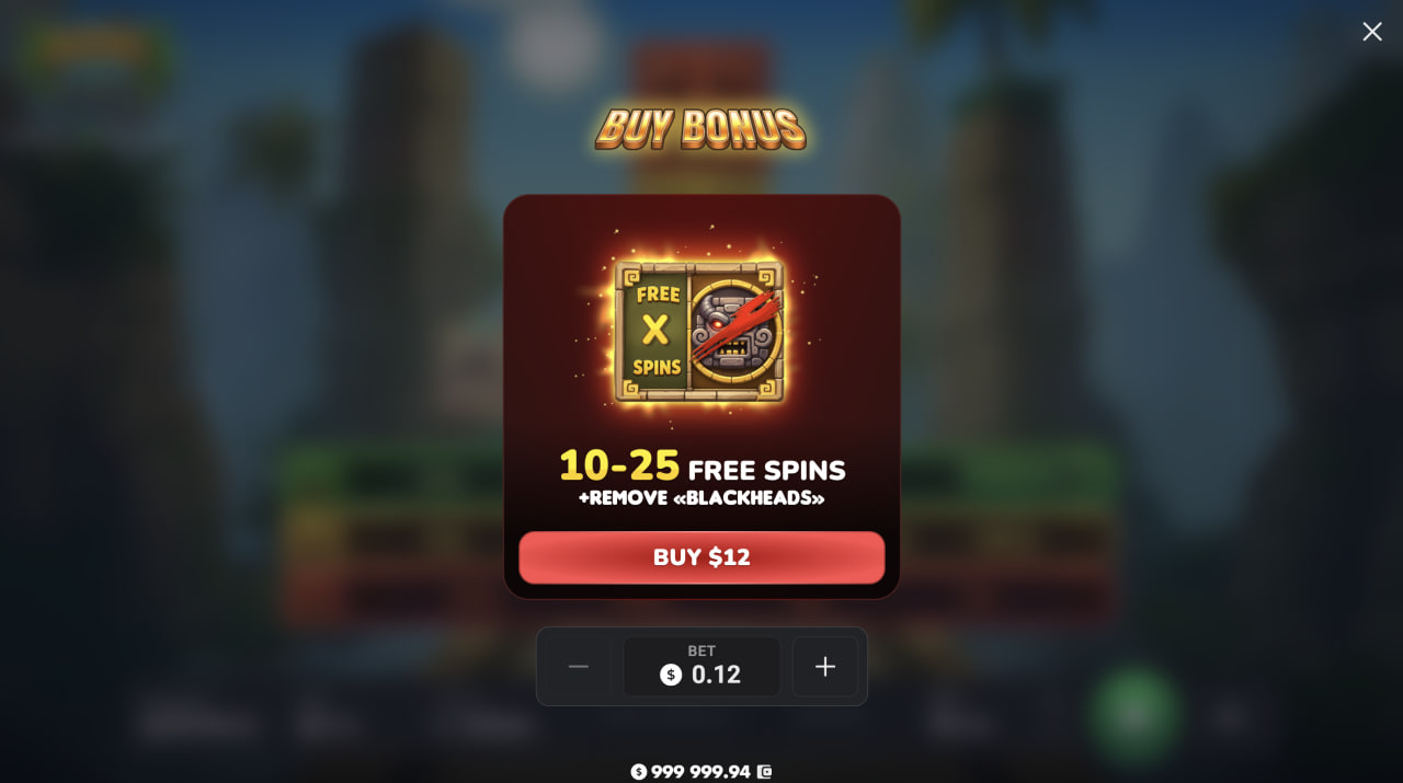 Ventana de compra de bono de Aztec Totem con 10 a 25 giros gratis
